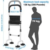 AKOZLIN Oudere stahulp, opstahulp bed, in hoogte verstelbaar, belastbaar 136 kg, mobiele opstahulp en zithulp, staand bed, opstahulp, geschikt voor ouderen en gehandicapten