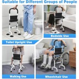 AKOZLIN Oudere stahulp, opstahulp bed, in hoogte verstelbaar, belastbaar 136 kg, mobiele opstahulp en zithulp, staand bed, opstahulp, geschikt voor ouderen en gehandicapten