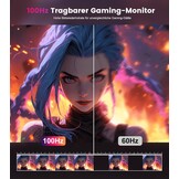 18,5 inch mobiele monitor [100% sRGB, 100 Hz, FHD 1920x1080, HDR FreeSync, VESA-compatibel, USB Type-C/Mini-HDMI] compatibel met PS5/Switch/PC/Xbox, ideaal voor gaming thuiskantoor mobiel