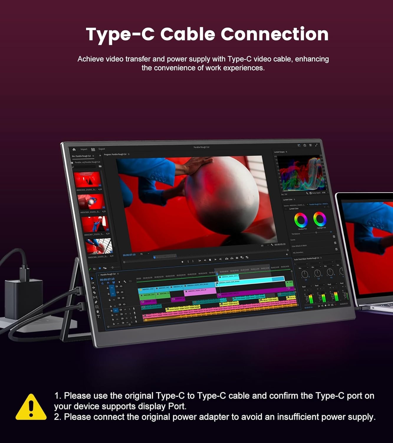 18,5 inch mobiele monitor [100% sRGB, 100 Hz, FHD 1920x1080, HDR FreeSync, VESA-compatibel, USB Type-C/Mini-HDMI] compatibel met PS5/Switch/PC/Xbox, ideaal voor gaming thuiskantoor mobiel