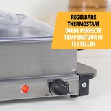 Tristar BP-6285 - Buffetwarmer 300W - Chafing dish - 2 x 2,4 Liter & 2 x 1 Liter - Incl deksel - RVS