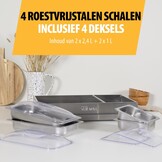 Tristar BP-6285 - Buffetwarmer 300W - Chafing dish - 2 x 2,4 Liter & 2 x 1 Liter - Incl deksel - RVS