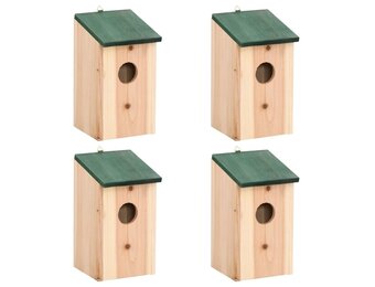 vidaXL Vogelhuisjes 4 st 12x12x22 cm hout