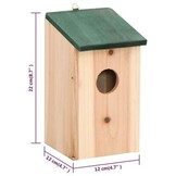 vidaXL Vogelhuisjes 4 st 12x12x22 cm hout