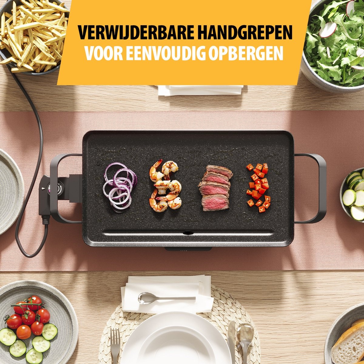 Tristar Bakplaat - BP-2667 - 2000W - Gourmet, Grillplaat M 46x26cm - 4-6 personen