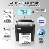 vretti Professionele thermische labelprinter met wifi en USB, zonder cartridge, 70% besparend, 3x levensduur, 99,99% succesvol scannen, compatibel met Amazon, DHL, eBay, Shopify