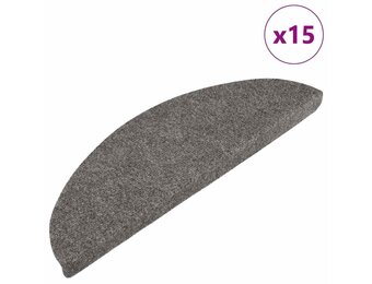 vidaXL Trapmatten zelfklevend 15 st 56x17x3 cm grijs