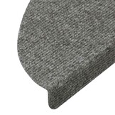 vidaXL Trapmatten zelfklevend 15 st 56x17x3 cm grijs