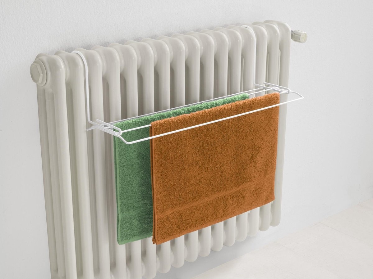 Tomado - Droogrek Iseo - 2 meter drooglengte - 58x17cm - Wit - Radiator - Balkon - Camping - Inklapbaar - Breedte aan te passen