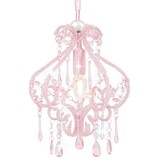 vidaXL Plafondlamp met kralen rond E14 roze