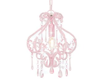 vidaXL Plafondlamp met kralen rond E14 roze
