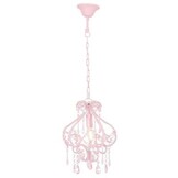 vidaXL Plafondlamp met kralen rond E14 roze