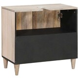 vidaXL Badkamer Kast met opslag Wit 62 x 33 x 58 cm Massief Mango Hout