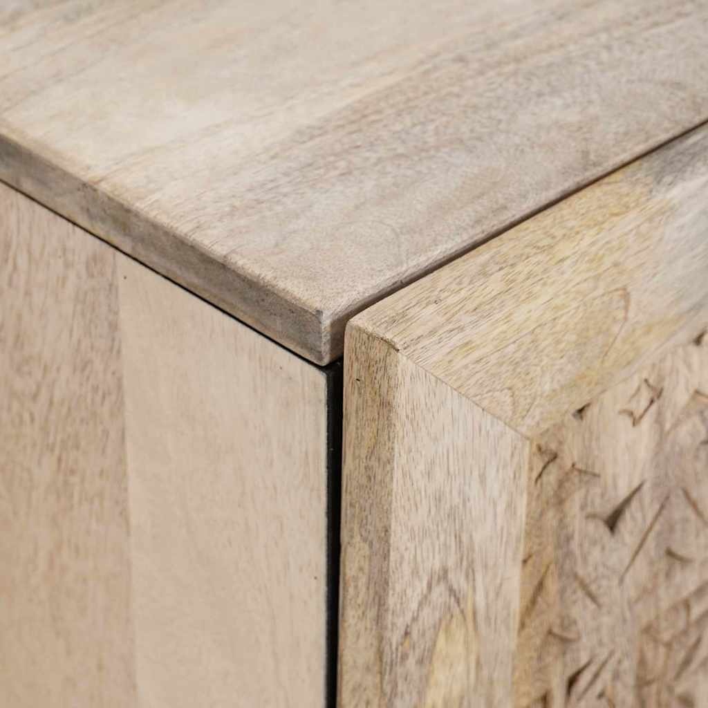 vidaXL Badkamer Kast met opslag Wit 62 x 33 x 58 cm Massief Mango Hout