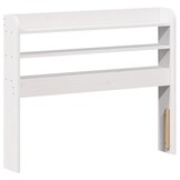 vidaXL Hoofdbord met schappen 75 cm massief grenenhout wit