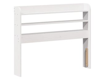 vidaXL Hoofdbord met schappen 75 cm massief grenenhout wit
