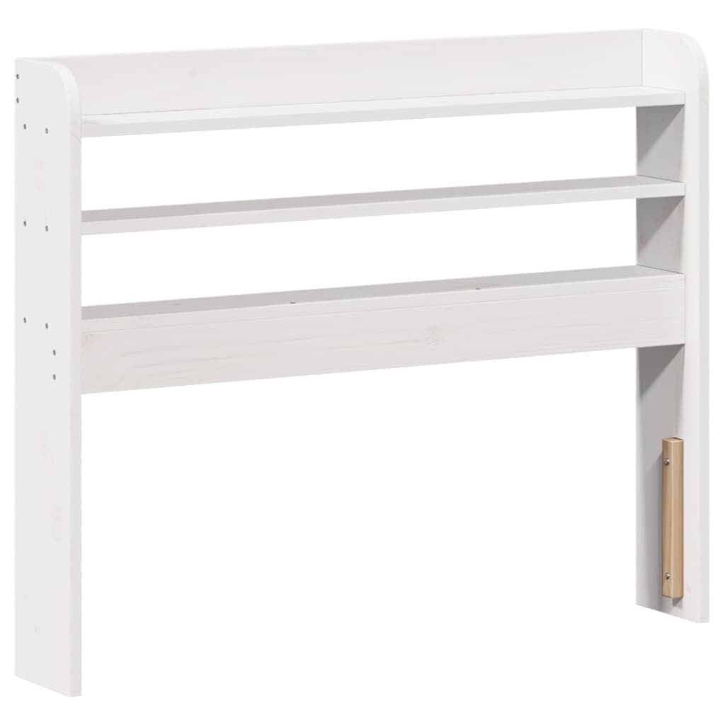 vidaXL Hoofdbord met schappen 75 cm massief grenenhout wit