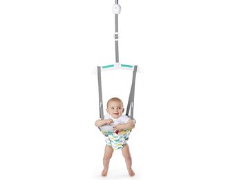 Bright Starts Deurspringer Playful Parade met zacht zitje en Taggies, verstelbaar en opvouwbaar