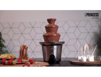 Princess 292998 Chocoladefontein XL – Chocolade fondue - 3 Lagen – Warmhoudfunctie - 90W - Extra groot