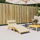 vidaXL Ligbedkussen 180x60x4 cm oxford stof beige
