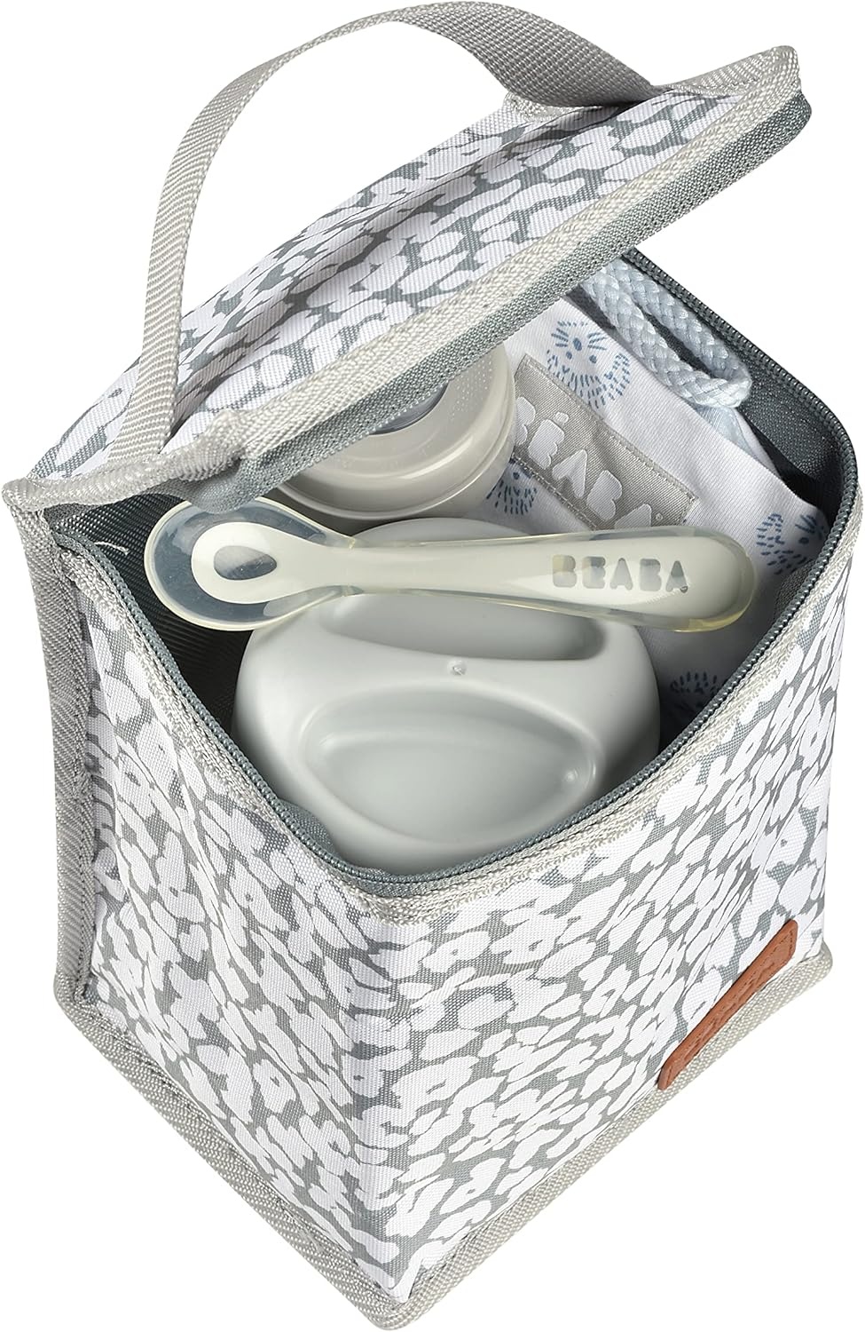 BÉABA, Lunchtas voor baby's, geïsoleerd, groot formaat, grote capaciteit, transport van volledige maaltijd, zacht materiaal, opvouwbaar, waterdichte stof, kersenbloesem - Maat 22 cm