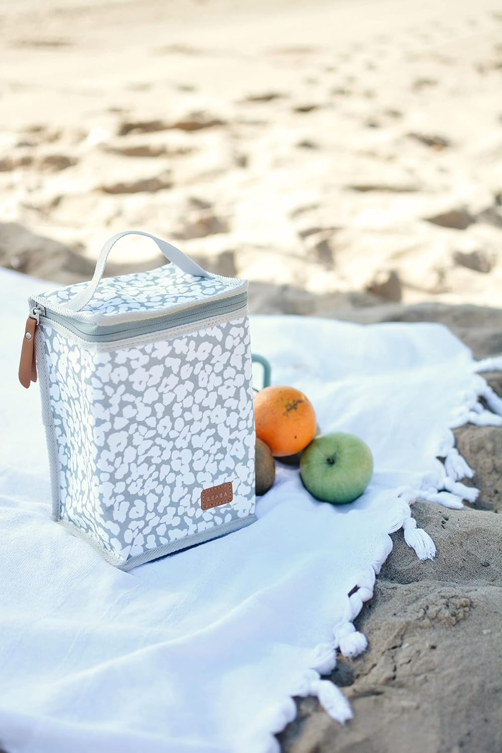 BÉABA, Lunchtas voor baby's, geïsoleerd, groot formaat, grote capaciteit, transport van volledige maaltijd, zacht materiaal, opvouwbaar, waterdichte stof, kersenbloesem - Maat 22 cm