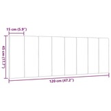 vidaXL Hoofdbordkussen 120 cm stof lichtgrijs