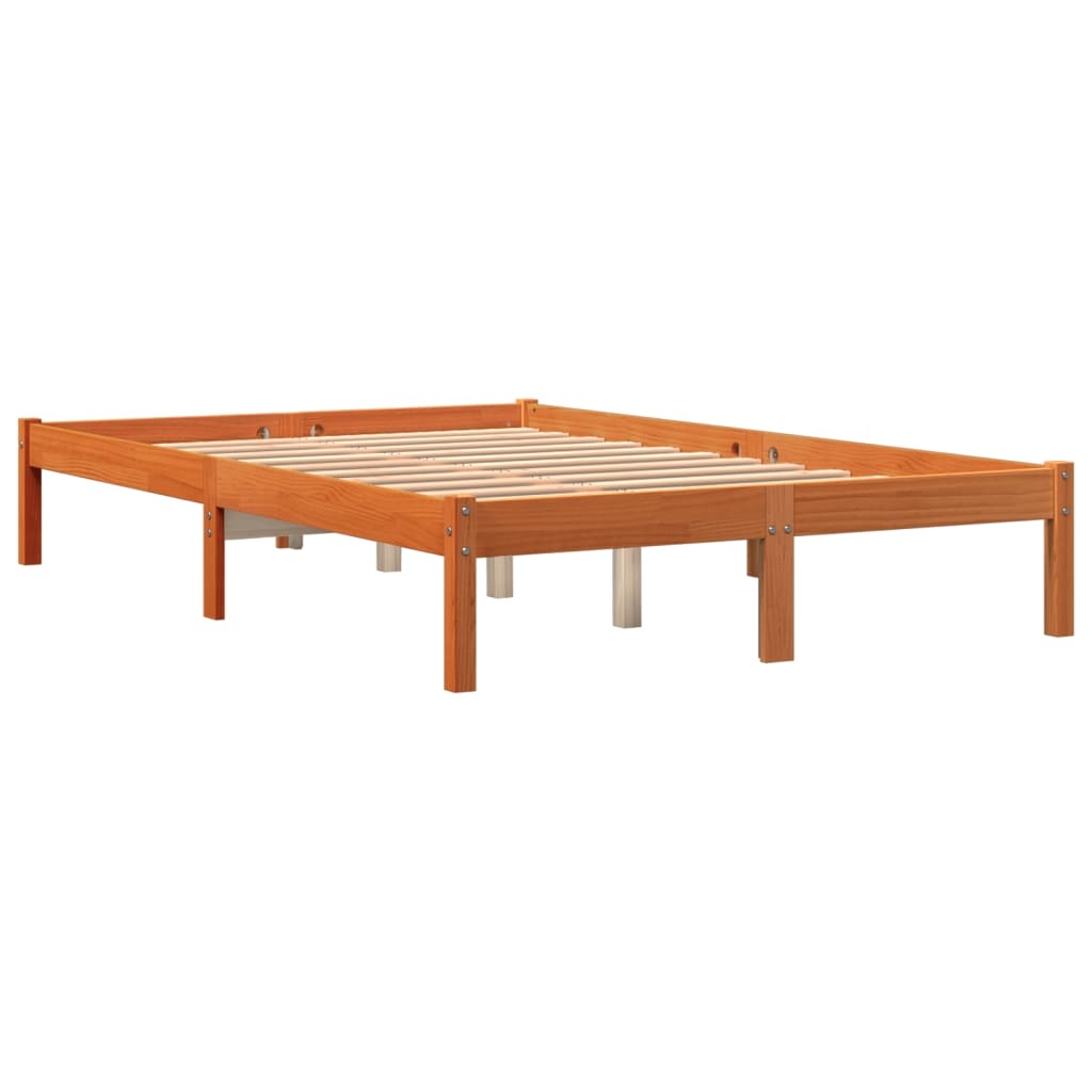 vidaXL Bedframe zonder matras massief grenenhout wasbruin 120x200 cm