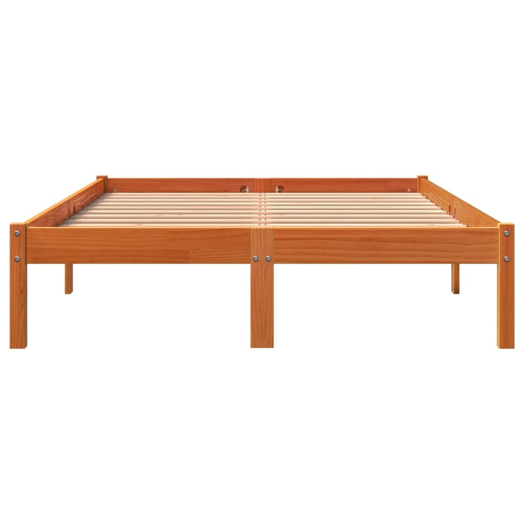 vidaXL Bedframe zonder matras massief grenenhout wasbruin 120x200 cm