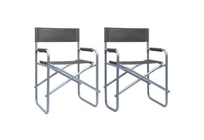 vidaXL Regisseursstoelen (2 stuks) Staal Grijs - 34% Korting!