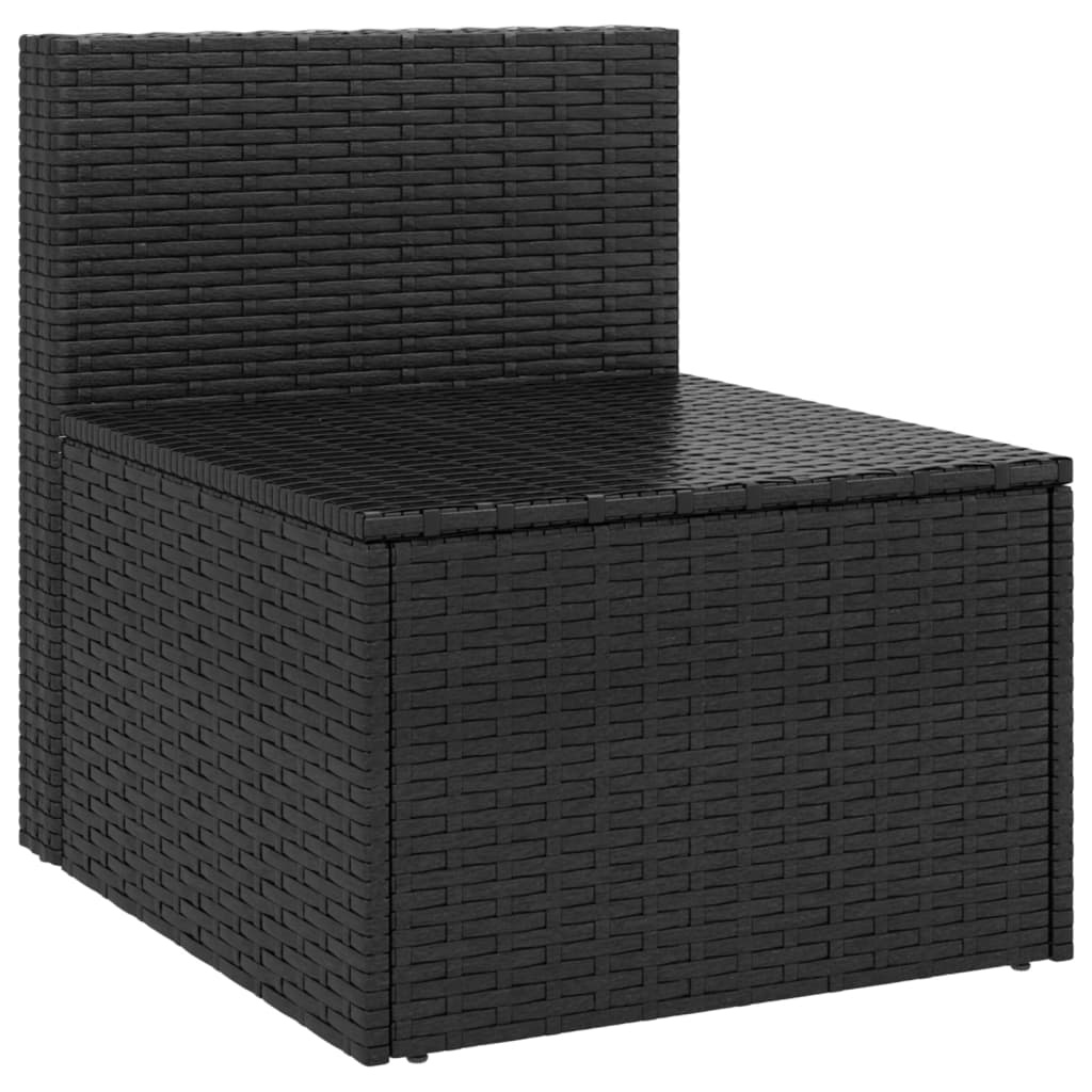vidaXL Tuinmiddenbanken met kussens 2 st poly rattan zwart