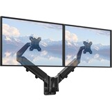 Monitorwandhouder, 2 monitoren voor 17-32 inch beeldscherm, monitorhouder, 2 monitoren, wand met in hoogte verstelbaar, kantelbaar, draaibaar, ondersteuning monitor tot 9 kg per arm, VESA 75 x 75/100