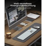 ProtoArc KM100-A Verlicht Draadloos Toetsenbord en Muis Set QWERTZ Wit voor Mac