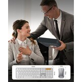 ProtoArc KM100-A Verlicht Draadloos Toetsenbord en Muis Set QWERTZ Wit voor Mac
