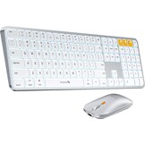 ProtoArc KM100-A Verlicht Draadloos Toetsenbord en Muis Set QWERTZ Wit voor Mac