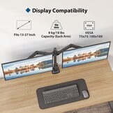 Dubbele Monitor Arm 54% Korting | 13-27 Inch | Verstelbaar
