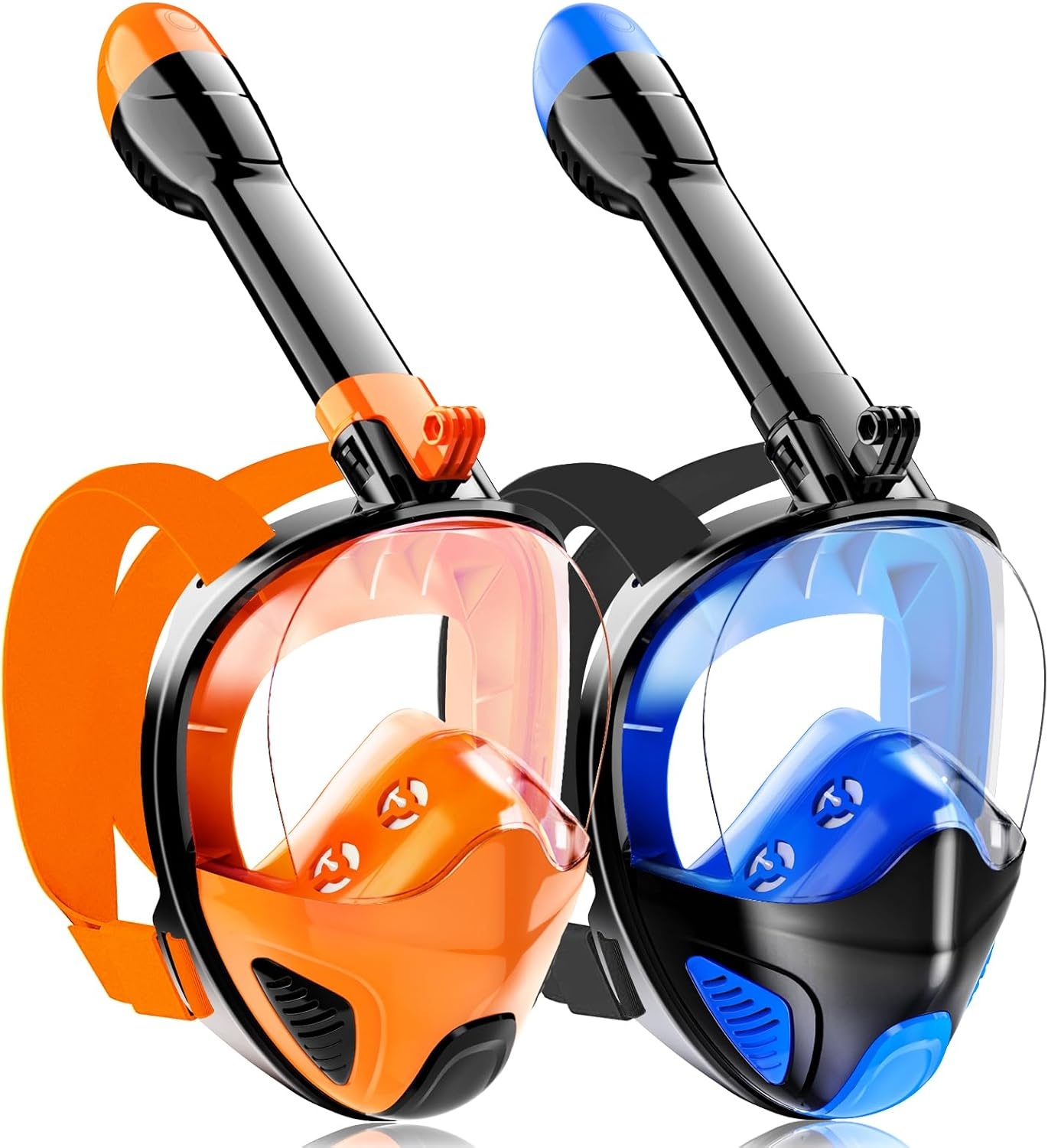 Seaview Snorkelmasker, volgelaatsmasker, 180 graden, snorkeluitrusting, duikmasker voor volwassenen en kinderen, anti-lek en anti-condens-snorkelset