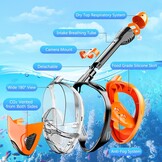 Seaview Snorkelmasker, volgelaatsmasker, 180 graden, snorkeluitrusting, duikmasker voor volwassenen en kinderen, anti-lek en anti-condens-snorkelset