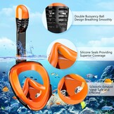 Seaview Snorkelmasker, volgelaatsmasker, 180 graden, snorkeluitrusting, duikmasker voor volwassenen en kinderen, anti-lek en anti-condens-snorkelset
