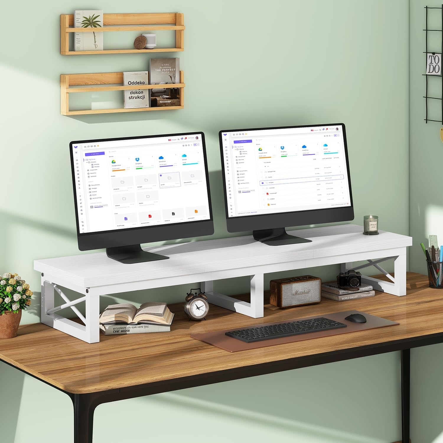IBUYKE Tv-kast, tafel, televisietafel, 114 cm, met 2 lagers, tafelblad korte tv-standaard, voor televisies tot 60 inch, woonkamer, eetkamer en slaapkamer, wit TVT002W