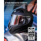 ILM Kinder Integraal Motorhelm MF521 - Mat Zwart