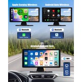 CAMECHO DVR Achteruitrijcamera, auto, 4 camera's, set met 10,36 inch lcd-scherm, 4 kanalen monitor, ondersteuning 4K loop-opname, Carplay Android Auto FM Mirror Link Bluetooth en USB - Maat 10.36'' DVR Carplay+4 Kameras
