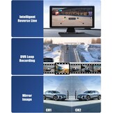 CAMECHO DVR Achteruitrijcamera, auto, 4 camera's, set met 10,36 inch lcd-scherm, 4 kanalen monitor, ondersteuning 4K loop-opname, Carplay Android Auto FM Mirror Link Bluetooth en USB - Maat 10.36'' DVR Carplay+4 Kameras