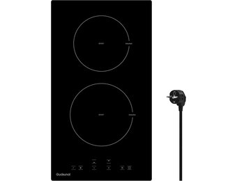 Inductiekookplaat, 2 kookplaten, inbouwkookplaat, 3600 W, continue verwarming, booster, 9 standen, timer 1-99 min, automatische uitschakeling, kindervergrendeling, pansensor, matzwart