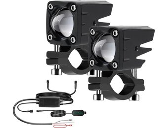 2x LED Pod Lampen Set Off-road met Schakelaar & Kabels - 60W, 6000lm, Dubbele Kleur (Wit/Geel)