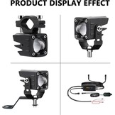 2x LED Pod Lampen Set Off-road met Schakelaar & Kabels - 60W, 6000lm, Dubbele Kleur (Wit/Geel)