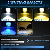 2x LED Pod Lampen Set Off-road met Schakelaar & Kabels - 60W, 6000lm, Dubbele Kleur (Wit/Geel)