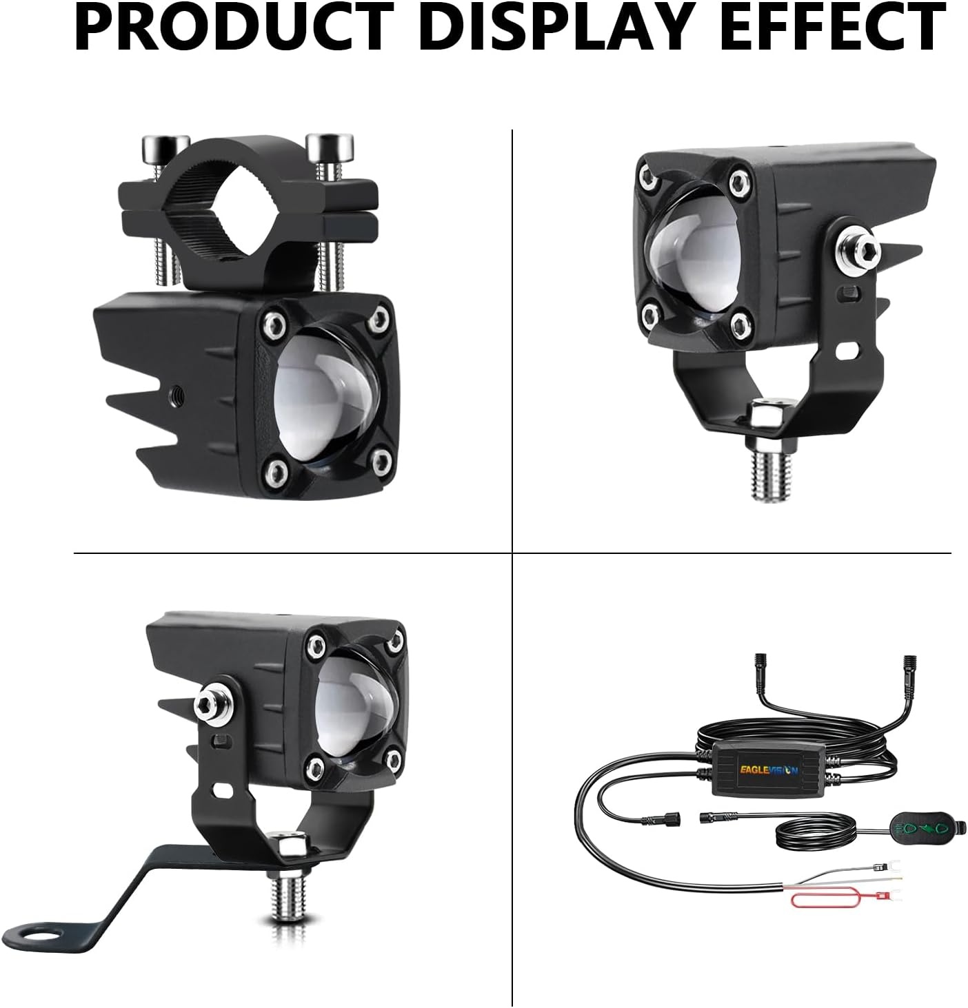 2x LED Pod Lampen Set Off-road met Schakelaar & Kabels - 60W, 6000lm, Dubbele Kleur (Wit/Geel)