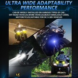2x LED Pod Lampen Set Off-road met Schakelaar & Kabels - 60W, 6000lm, Dubbele Kleur (Wit/Geel)