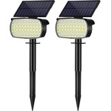 Set van 2 Stuks Solarlampen voor Buiten - 108 LED, Superhelder, Koud Wit Licht (6000K), IP65 Waterdicht